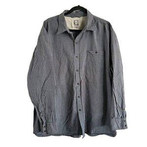 Timberland Sz XXL Blue & Brown Plaid Long Sleeve Button Up Shirt, Men’s